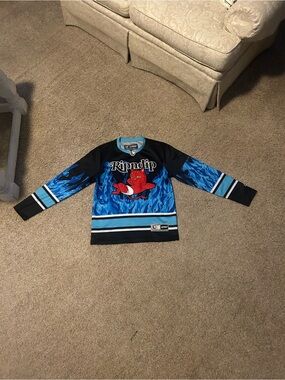 Ripndip Hockey Jersey Mens Small Baby Cat Devil Flamed Design Embroidered Used